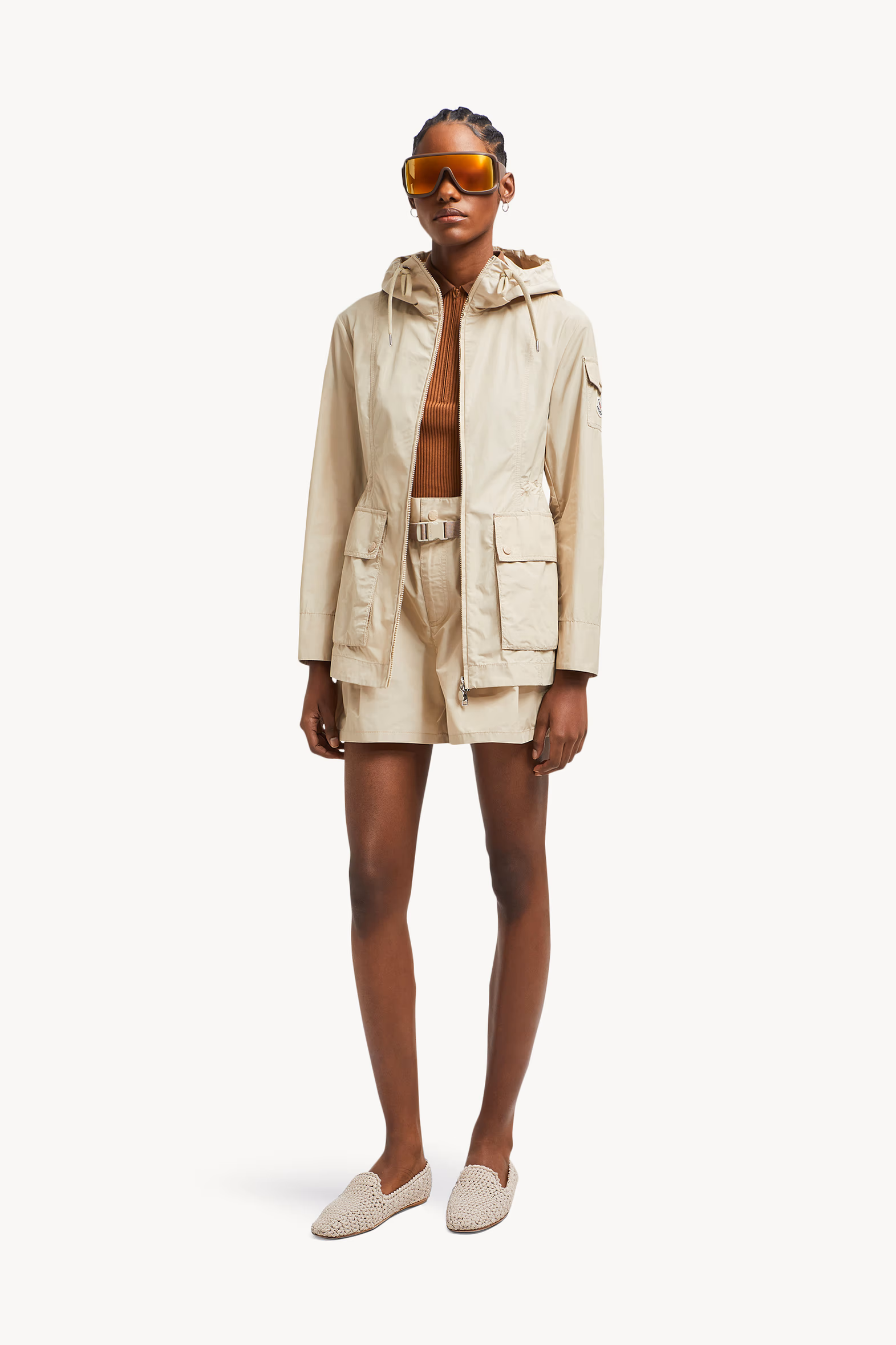 Leandro Hooded Parka Women Beige Moncler 0